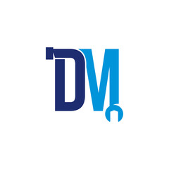 Letters DM Pipe and Wrench Logo Design 001
