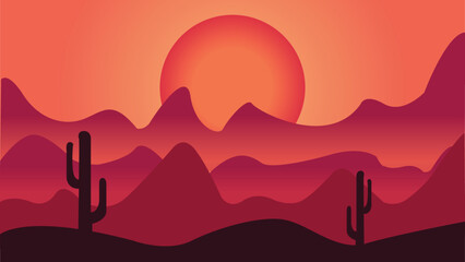 sunset over mountains