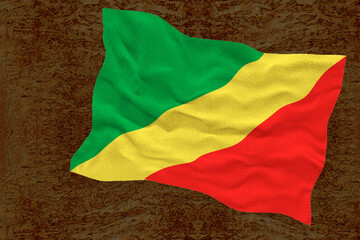 National flag of Congo brazzaville. Background  with flag of Congo brazzaville