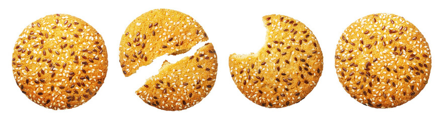 Delicious oatmeal cookies set cut out