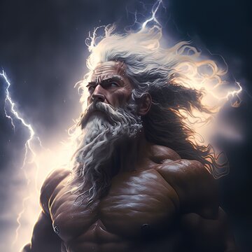 Thunder god zeus 3D rendering Stock Illustration | Adobe Stock
