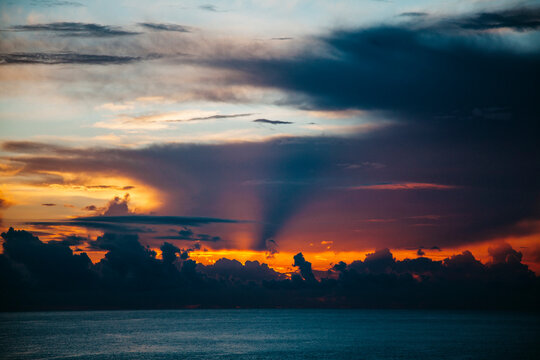 Sky at sunset over sea