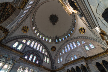 Fototapeta na wymiar Dome of Nuruosmaniye Mosque. Baroque mosque architecture.