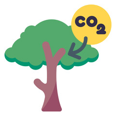 carbon dioxide for tree illustration