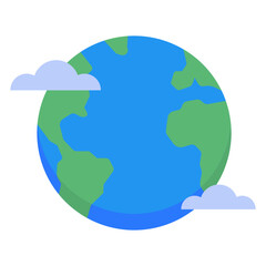 earth with cloud illustration