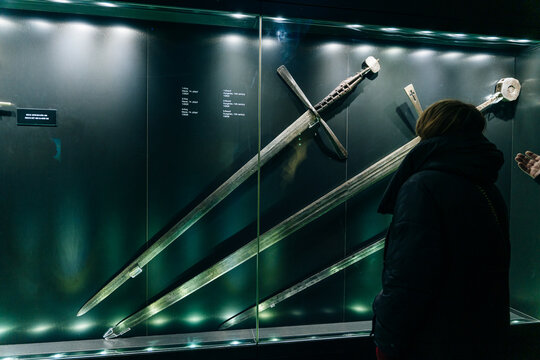 Antique Ottoman Sword from weapons collection in Istanbul Topkapi Palace. turkey - sep 2022