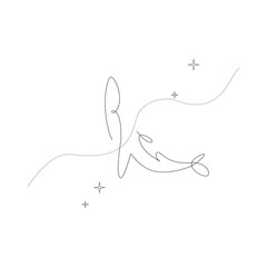 Tattoo illustration of an orca (also known as a killer whale), whale