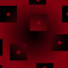 Gradient abstract geometric pattern with square and star. Seamless background in the style of the chinese flag. Viva magenta minimalism geometrical backdrop.