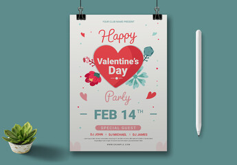 Happy Valentine's Day Flyer Design Template