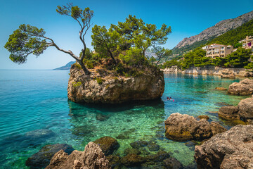 Amazing diving place and fantastic beach in Dalmatia, Brela, Croatia