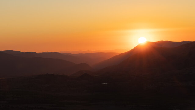 sunset in the mountains