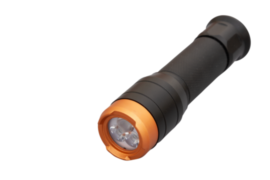 LED flashlight isolated on white