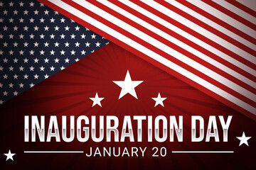 Inauguration day background with United states of America flag and typography. Day on inauguration in usa