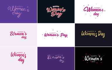 International Women's Day vector hand-written typography background