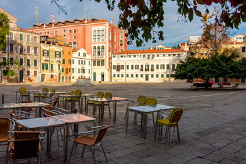 Fototapeta na wymiar Campo San Polo square in Venice, Italy