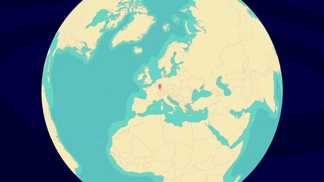 Zooming To Feldkirch Location On Stylish World Globe