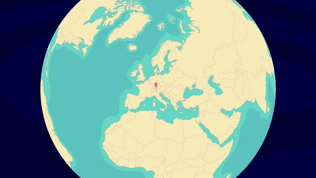 Zooming To Dornbirn Location On Stylish World Globe