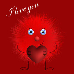 Valentine's day concept.cute fluffy take a heart 