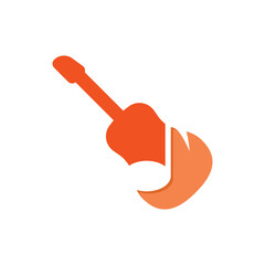 guitar music logo design colors concept
