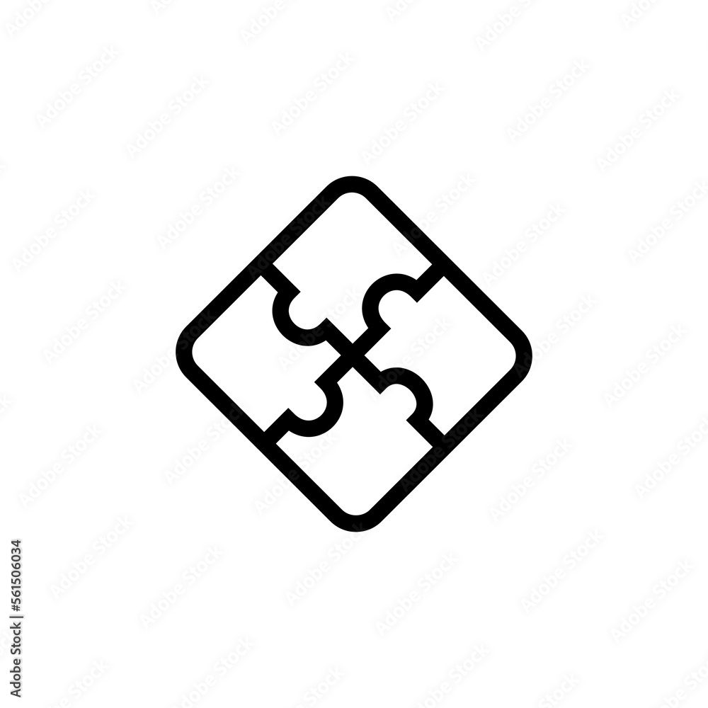 Poster puzzle line icon. problem solving, question mark, puzzle, application development, creative thinking
