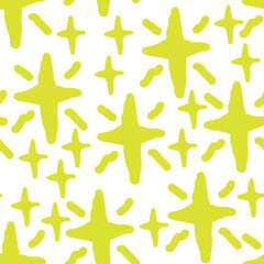 Stars seamless vector pattern for wrapping, digital paper, wallpaper, fabric print, textile design. Simple silhouette shape of shining star decorative element for kids, baby, children, sport.