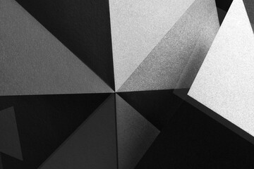 Geometric  shapes made gray paper, abstract background