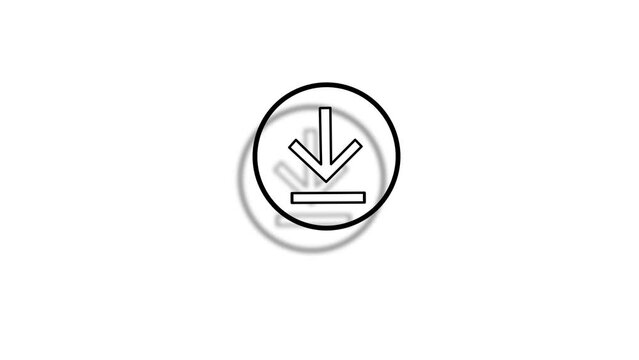 Press download button stylish 4k video. Icon of start download files ftp pressed down mouse clickfootage on transparent alpha channel