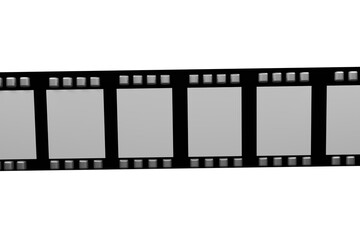 film strip isolated on white, black and white, gold, set, illustration, 3D