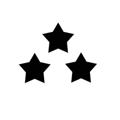 5 star icons form a plus. Vector illustration