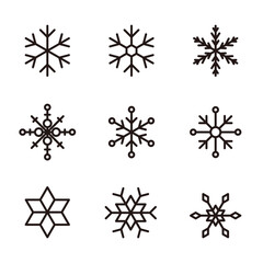 set of snowflakes