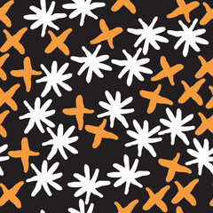 Stars seamless vector pattern for wrapping, digital paper, wallpaper, fabric print, textile design. Simple silhouette shape of shining star decorative element for kids, baby, children, sport.