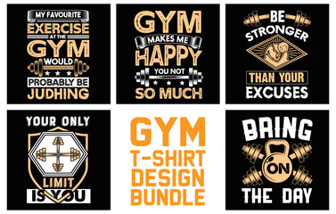 Obraz premium Gym Vector T-shirt Design Bundle.