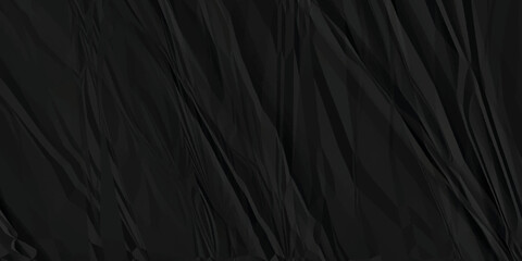 Black paper texture . Dark black wrinkled paper texture. Black crumpled paper texture . black crumpled and top view textures can be used for background of text or any contents .