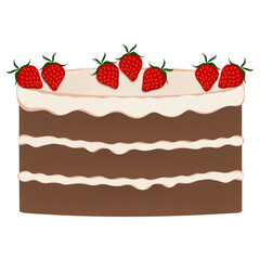 Chocolate Cake with Strawberries