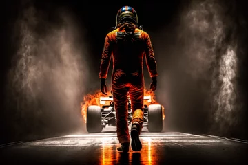 Foto op Plexiglas Formule 1  Formula 1 Pilots, Generative AI, Illustration
