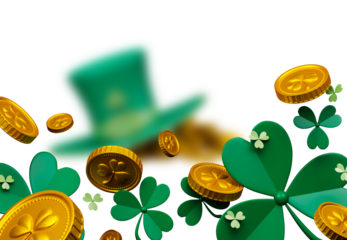 St Patricks day hat with leprechauns gold cutout