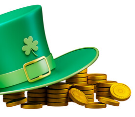 St Patricks day hat with leprechauns gold cutout