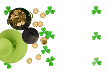 St Patricks day elements hat with pot of gold cutout