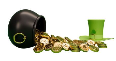 St Patricks day elements hat with pot of gold cutout