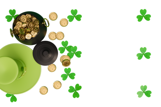 St Patricks day elements hat with pot of gold cutout