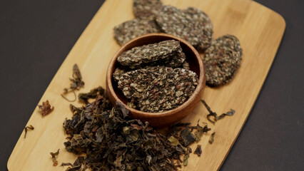 dried seaweed, kelp chips, healthy snacks. Vegetable and Seaweed Chips. video stock footage