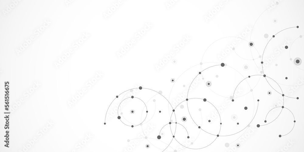 Poster abstract geometric background with plexus circles. vector illustration of minimalistic design