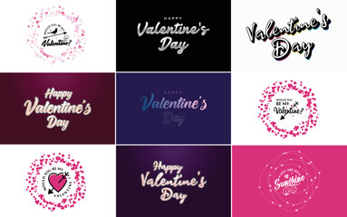 Love word hand-drawn lettering and calligraphy with cute heart on red. white. and pink background Valentine's Day template or background suitable for use in Love and Valentine's Day concept