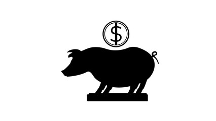 Piggy bank silhouette