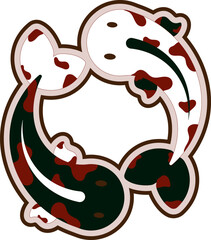 Japanese koi carps in the shape of yin and yang.