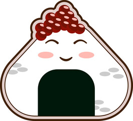 Japanese common food. Fun onigiri with caviar. 