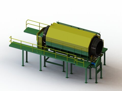 HEAVY DUTY TROMMEL SCREEN 3D RENDERING