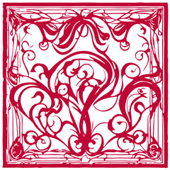 An abstract transparent floral border design element.