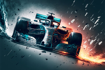 Formula 1 Cars, Generative AI, Illustration