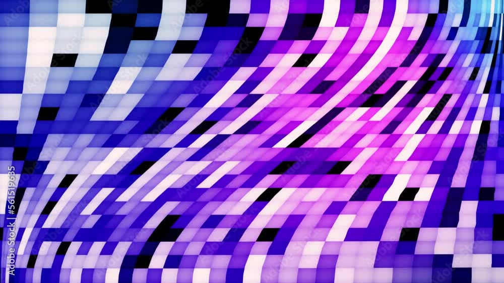 Poster 4k 3d abstract loop pink blue digital mosaic tile pattern animaiton background. small blinking shini